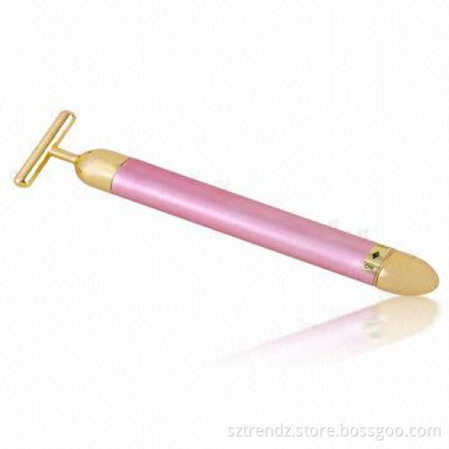 Face Massager for face Lifting/Slimming, with Vibration/Gold-plated Head, Electric and Waterproof